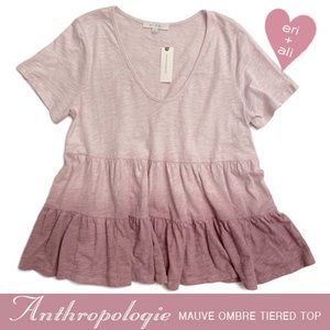 Anthropologie Mauve Ombre Tiered Top Size S